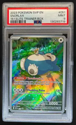 2023 Pokemon SV Black Star Promos Snorlax #051 PSA 9 - Image 1
