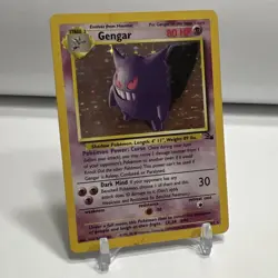 90’s Pokemon English Fossil Unlimited Gengar Rare Holo Foil 5/62 HP Creased DMG - Image 2