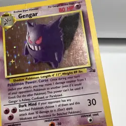 90’s Pokemon English Fossil Unlimited Gengar Rare Holo Foil 5/62 HP Creased DMG - Image 4