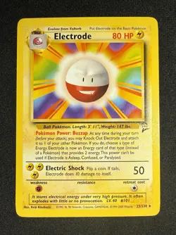 Electrode 25/130 Non Holo Rare Base Set 2 Vintage 1999 Pokemon TCG LP - Image 1