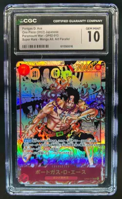 2022 One Piece Paramount War Portgas.D.Ace Manga Alt Art #OP02-013 CGC 10 - Image 1