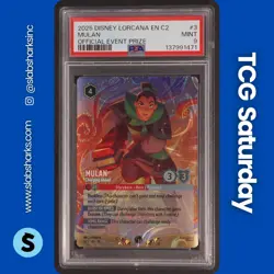 2025 DISNEY LORCANA C2 OFFICIAL EVENT PRIZE PROMO #3/C2 MULAN PSA 9 - Image 1