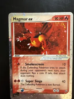 Pokemon TCG Magmar EX Ruby and Sapphire Holo Ultra Rare Card 100/109 - Image 1