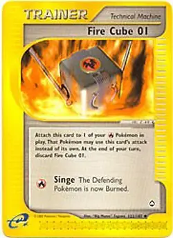 Pokemon Aquapolis 122/147 Fire Cube 01 Card - Image 1