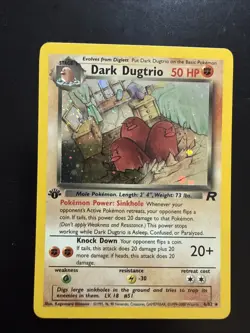DARK DUGTRIO Pokemon Card - WOTC - 1st Edition - Team Rocket - 6/82 - Image 1