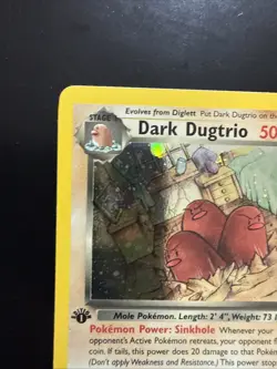 DARK DUGTRIO Pokemon Card - WOTC - 1st Edition - Team Rocket - 6/82 - Image 2