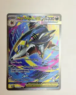 Pokemon Mega Sharpedo EX Full Art Holo Rare 127/094 PFL Card - Image 1