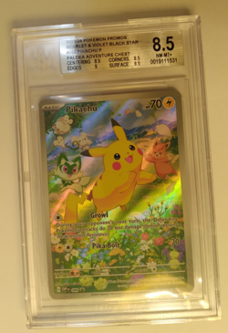 Pikachu 088 Sv: Scarlet & Violet Promo Cards Holo BGS 8.5 NM-MT+ JUST GRADED - Image 1