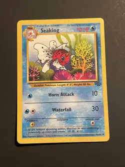 Seaking Jungle 46/64 Unlimited 1999 Pokemon Card WOTC Vintage LP Collector - Image 1