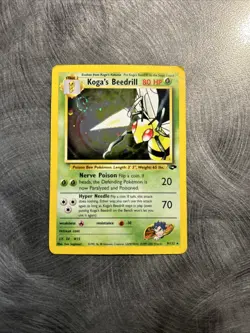 Koga's Beedrill 9/132 Gym Challenge 2000 Holo Rare WOTC Pokemon Card TCG Creased - Image 1