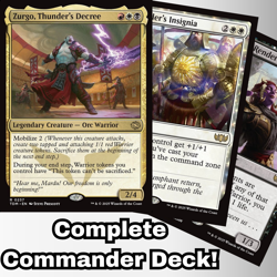 MTG Commander EDH Deck Zurgo, Thunder's Decree 100 Cards Warriors Custom Deck - Image 1