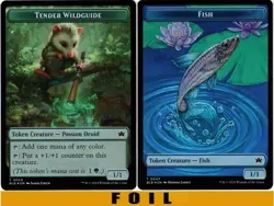 TENDER WILDGUIDE \ FISH (#24/07) Token - FOIL - Bloomburrow - NM MTG - Image 1