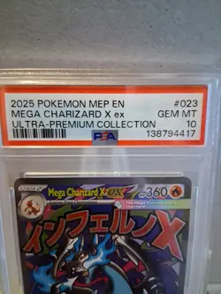 2025 Pokemon Mega Evolution Promo MEP EN 023 Mega Charizard EX UPC PSA 10 - Image 2