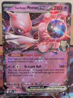 TEAM ROCKET'S MEWTWO EX 081/182 DOUBLE RARE DESTINED RIVALS POKEMON NM - Image 1