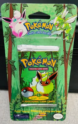 RARE! 1999 WOTC Pokemon Jungle Booster Sealed Blister Pack Flareon Art NEW - Image 3