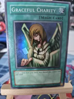 Yugioh 1st Edition Graceful Charity Super Rare SDP-040 NM - Image 1