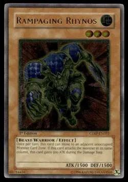 Yu-Gi-Oh TCG Cyberdark Impact #CDIP-EN031 Rampaging Rhynos UTR,1st Ed. - Image 1
