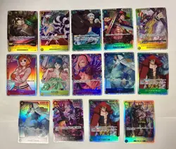 One Piece TCG Japanese SR Card Lot 14ct - Moria Kuzan Kid Law Reiju - Image 1