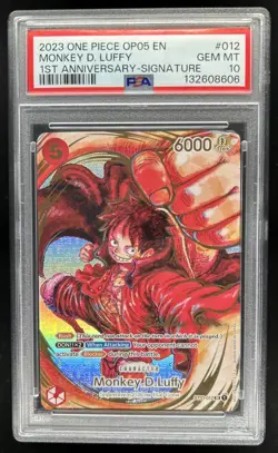 2023 One Piece 1st Anniversary Monkey D Luffy Signature #ST01-012 PSA 10 - Image 1