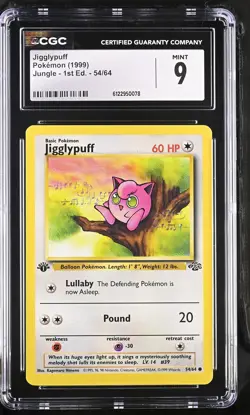 CGC 9 MINT Jigglypuff 1999 Jungle 1st Edition 54/64 Pokemon Card - Image 1