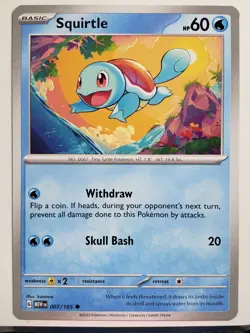 Squirtle 007/165 NM / M - 151 Scarlet Violet Pokemon Card - Kantaro Art - Image 1