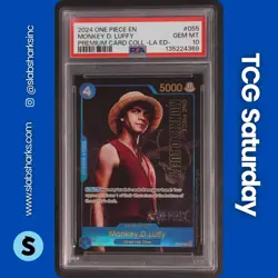 2024 ONE PIECE PREMIUM CARD COLLECTION LIVE ACTION #P-055 MONKEY D. LUFFY PSA 10 - Image 1