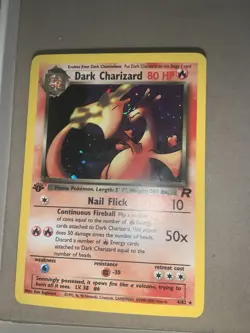 Pokemon Dark Charizard Team Rocket 4/82 1st Edition Holo Rare 80 HP Card 2000 - Image 1