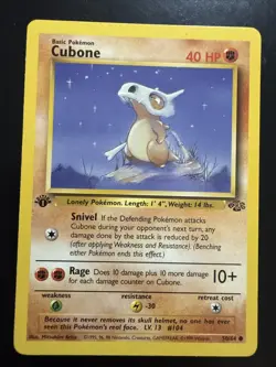 1999 Pokemon TCG Cubone Jungle Card 50/64 Regular Common 1st Edition MP - Image 1