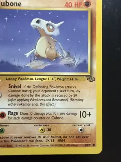 1999 Pokemon TCG Cubone Jungle Card 50/64 Regular Common 1st Edition MP - Image 4