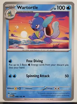 Wartortle 008/165 NM / M - 151 Scarlet Violet Pokemon Card - Kantaro Art - Image 1