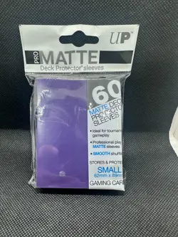 Ultra Pro Matte 60ct Deck Protector Card Sleeves Small 62mm x 89mm Purple - Image 1