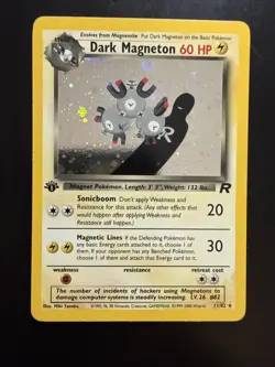 Pokemon Dark Magneton 1st Edition Holo Card 11/82 - Image 1