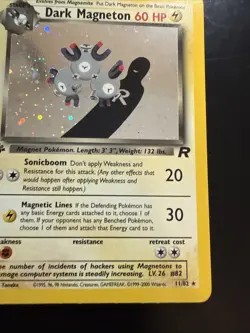 Pokemon Dark Magneton 1st Edition Holo Card 11/82 - Image 4
