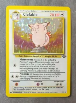 Rare, Holographic Pokemon Jungle Set Clefable 1/64 (Unlimited, English) - Image 1