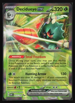 Pokemon Decidueye ex 015/197 Obsidian Flames Double Rare Holo NM - Image 1
