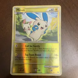 Pokemon Minun Reverse Holo 34/95 – HeartGold SoulSilver Unleashed LP - Image 1