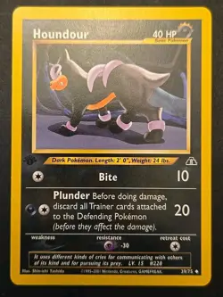 [NM+] 2001 Pokemon Neo Discovery Houndour 1st Edition #39/75 Uncommon - Image 1