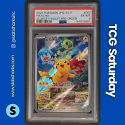 2023 POKEMON SV BLACK STAR PROMO JP PRE-ORDER #001 PIKACHU PSA 6 - Image 1