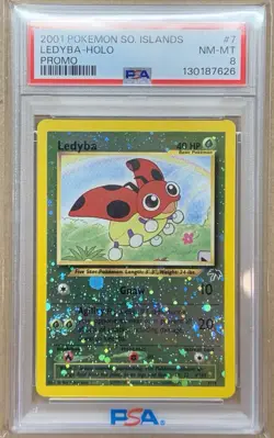 2001 POKEMON SOUTHERN ISLANDS PROMO #7 LEDYBA HOLO PSA 8 NEW SLAB !! - Image 1