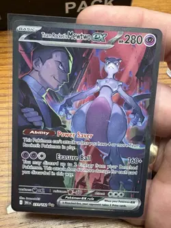 Pokemon TCG Team Rocket's Mewtwo EX 231/182 Destined Rivals 280 HP Holo Rare - Image 4