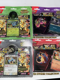 Pokemon TCG: Ascended Heroes Tech Sticker & Blister Pack Bundle (ALL 4) BRANDNEW - Image 1