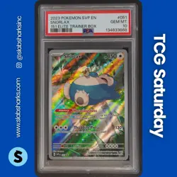 2023 POKEMON SV BLACK STAR PROMO #051 SNORLAX 151 ETB PROMO PSA 10 - Image 1