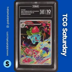 2025 POKEMON MEGA EVOLUTION #134/132 IVYSAUR ILLUSTRATION RARE TAG 10 - Image 1