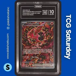 2025 POKEMON MEP BLACK STAR PROMO CHARIZARD UPC #024 ORICORIO EX TAG 10 - Image 1