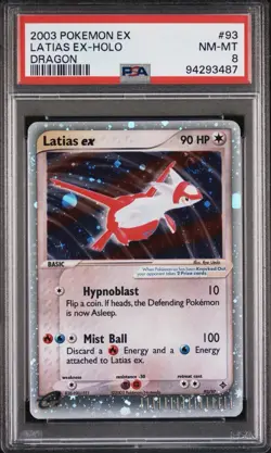 2003 Latias Ex Holo Dragon #93 PSA 8 Vintage Pokemon - Image 1
