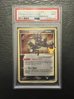 2021 POKEMON SWSH PROMO CELEBRATIONS ETB #144 GRENINJA-GOLD STAR PSA 9 - Image 1