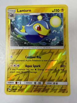Lanturn 50/149 Rare Reverse Holo SM Sun Moon Base Pokemon - Image 1