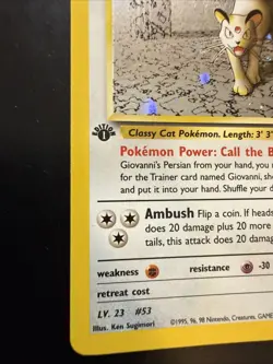 Pokemon TCG Giovanni's Persian 8/132 Gym Holo Rare Unlimited 1st Edition - Image 5