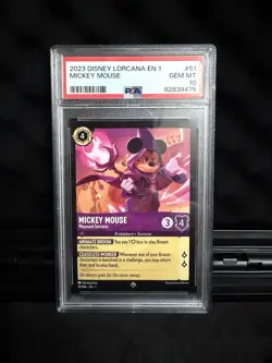 Disney Lorcana First Chapter Mickey Mouse #51 Wayward Sorcerer PSA 10 - Image 1