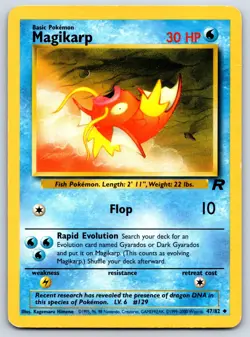 Magikarp - Team Rocket 47/82 Unlimited Vintage WotC Pokemon 151 Card MP - Image 1